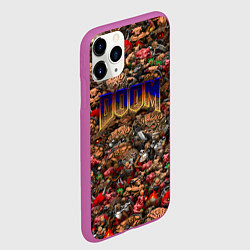 Чехол iPhone 11 Pro матовый DOOM: Pixel Monsters, цвет: 3D-фиолетовый — фото 2