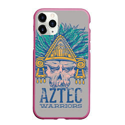 Чехол iPhone 11 Pro матовый Aztec Warriors, цвет: 3D-малиновый