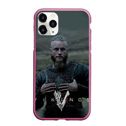 Чехол iPhone 11 Pro матовый Vikings: Ragnarr Lodbrok, цвет: 3D-малиновый