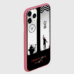 Чехол iPhone 11 Pro матовый Twenty One Pilots: Lines, цвет: 3D-малиновый — фото 2