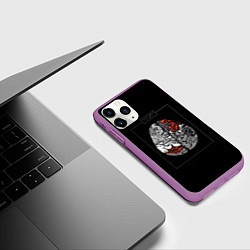 Чехол iPhone 11 Pro матовый Twenty one pilots: brain, цвет: 3D-фиолетовый — фото 2