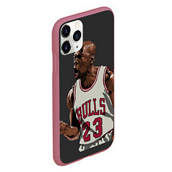 Чехол iPhone 11 Pro матовый Bulls 23: Jordan, цвет: 3D-малиновый — фото 2