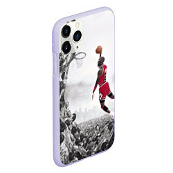 Чехол iPhone 11 Pro матовый Michael Jordan NBA, цвет: 3D-светло-сиреневый — фото 2