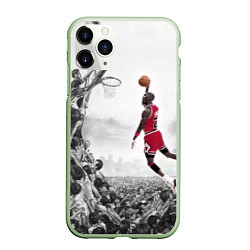 Чехол iPhone 11 Pro матовый Michael Jordan NBA, цвет: 3D-салатовый