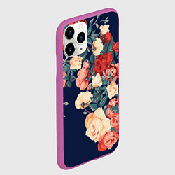 Чехол iPhone 11 Pro матовый Fashion flowers, цвет: 3D-фиолетовый — фото 2