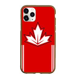 Чехол iPhone 11 Pro матовый Сборная Канады: домашняя форма, цвет: 3D-коричневый