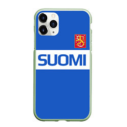 Чехол iPhone 11 Pro матовый Сборная Финляндии: домашняя форма, цвет: 3D-салатовый