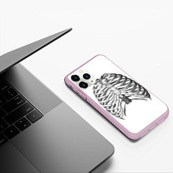 Чехол iPhone 11 Pro матовый Ребра, цвет: 3D-розовый — фото 2