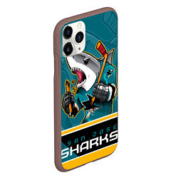 Чехол iPhone 11 Pro матовый San Jose Sharks, цвет: 3D-коричневый — фото 2