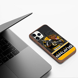 Чехол iPhone 11 Pro матовый Boston Bruins, цвет: 3D-коричневый — фото 2