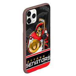 Чехол iPhone 11 Pro матовый Ottawa Senators, цвет: 3D-коричневый — фото 2