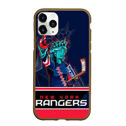 Чехол iPhone 11 Pro матовый New York Rangers, цвет: 3D-коричневый