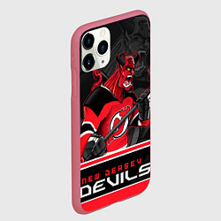 Чехол iPhone 11 Pro матовый New Jersey Devils, цвет: 3D-малиновый — фото 2