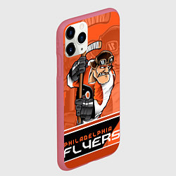 Чехол iPhone 11 Pro матовый Philadelphia Flyers, цвет: 3D-малиновый — фото 2