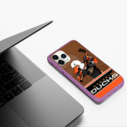 Чехол iPhone 11 Pro матовый Anaheim Ducks, цвет: 3D-фиолетовый — фото 2