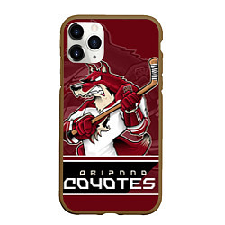 Чехол iPhone 11 Pro матовый Arizona Coyotes, цвет: 3D-коричневый