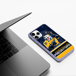 Чехол iPhone 11 Pro матовый Nashville Predators, цвет: 3D-светло-сиреневый — фото 2