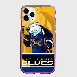 Чехол iPhone 11 Pro матовый St. Louis Blues, цвет: 3D-фиолетовый