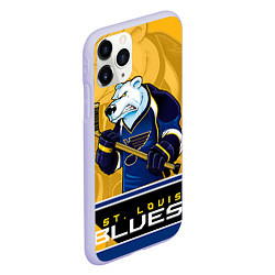 Чехол iPhone 11 Pro матовый St. Louis Blues, цвет: 3D-светло-сиреневый — фото 2