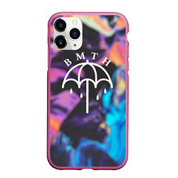 Чехол iPhone 11 Pro матовый BMTH Rain, цвет: 3D-малиновый