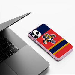 Чехол iPhone 11 Pro матовый Florida Panthers, цвет: 3D-розовый — фото 2