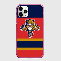 Чехол iPhone 11 Pro матовый Florida Panthers, цвет: 3D-малиновый