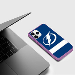 Чехол iPhone 11 Pro матовый Tampa Bay Lightning, цвет: 3D-фиолетовый — фото 2