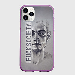 Чехол iPhone 11 Pro матовый Fuck Society, цвет: 3D-фиолетовый