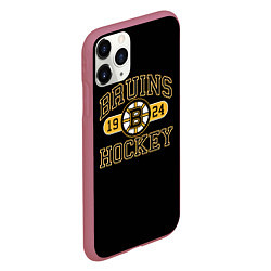 Чехол iPhone 11 Pro матовый Boston Bruins: Est.1924, цвет: 3D-малиновый — фото 2