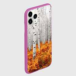 Чехол iPhone 11 Pro матовый Березовая роща, цвет: 3D-фиолетовый — фото 2