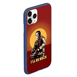 Чехол iPhone 11 Pro матовый Stalin: Ill Be Back, цвет: 3D-тёмно-синий — фото 2