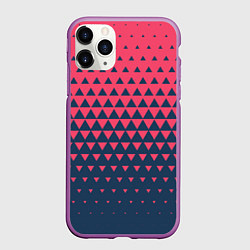 Чехол iPhone 11 Pro матовый Узор из треугольников, цвет: 3D-фиолетовый