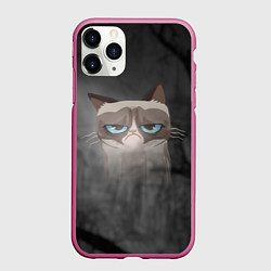 Чехол iPhone 11 Pro матовый Grumpy Cat, цвет: 3D-малиновый