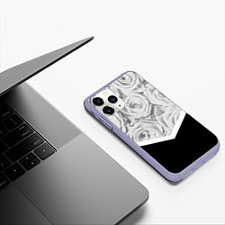 Чехол iPhone 11 Pro матовый Розы, цвет: 3D-светло-сиреневый — фото 2