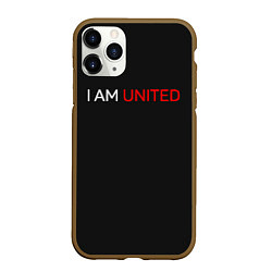 Чехол iPhone 11 Pro матовый Manchester United team, цвет: 3D-коричневый