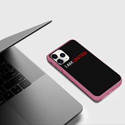 Чехол iPhone 11 Pro матовый Manchester United team, цвет: 3D-малиновый — фото 2
