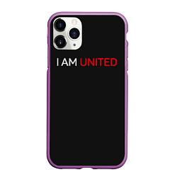 Чехол iPhone 11 Pro матовый Manchester United team, цвет: 3D-фиолетовый