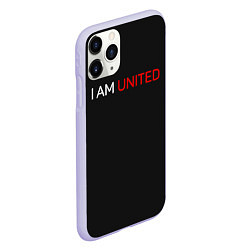 Чехол iPhone 11 Pro матовый Manchester United team, цвет: 3D-светло-сиреневый — фото 2
