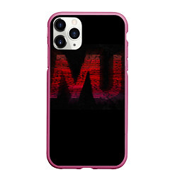 Чехол iPhone 11 Pro матовый Manchester United team, цвет: 3D-малиновый