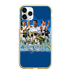 Чехол iPhone 11 Pro матовый Real Madrid, цвет: 3D-желтый