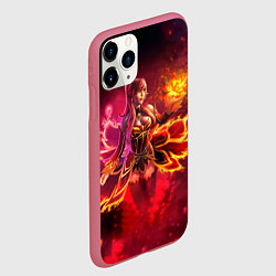 Чехол iPhone 11 Pro матовый Лист, цвет: 3D-малиновый — фото 2