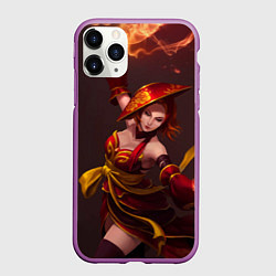Чехол iPhone 11 Pro матовый Lina: Dragon Fire, цвет: 3D-фиолетовый
