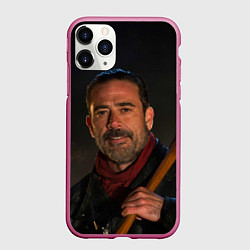 Чехол iPhone 11 Pro матовый Ниган, цвет: 3D-малиновый