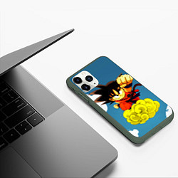 Чехол iPhone 11 Pro матовый Small Goku, цвет: 3D-темно-зеленый — фото 2