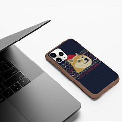 Чехол iPhone 11 Pro матовый Doge Such Christmas, цвет: 3D-коричневый — фото 2