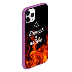 Чехол iPhone 11 Pro матовый Стихия огня, цвет: 3D-фиолетовый — фото 2