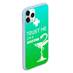 Чехол iPhone 11 Pro матовый Trust me, i'm a doctor, цвет: 3D-светло-сиреневый — фото 2