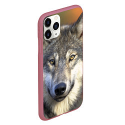Чехол iPhone 11 Pro матовый Улыбка волка, цвет: 3D-малиновый — фото 2