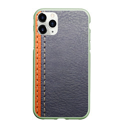 Чехол iPhone 11 Pro матовый Кожа, цвет: 3D-салатовый