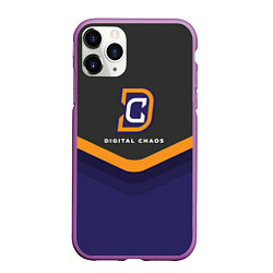Чехол iPhone 11 Pro матовый Digital Chaos Uniform, цвет: 3D-фиолетовый